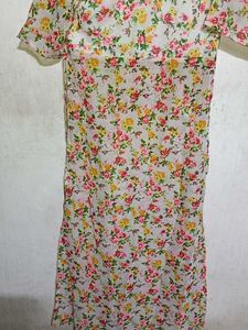 Chic Floral Print Dress Material