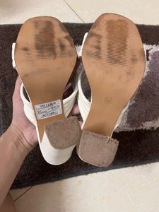 Chic White Block Heel Sandals
