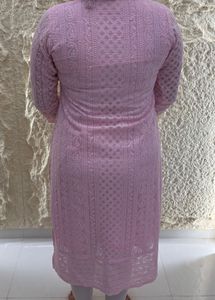 Pink Chikankari Kurta
