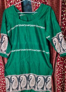 Khadi Silk Forest Green Kurti