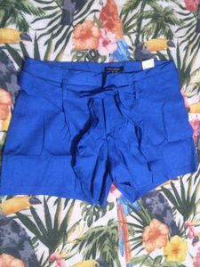Vibrant Blue Tie-Waist Shorts