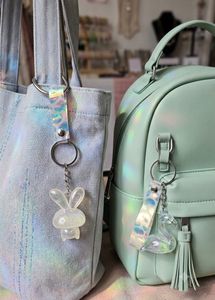Cute Bunny & Flamingo Keychain Set