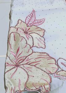 Embroidered White Kurta Set with Pink Dupatta