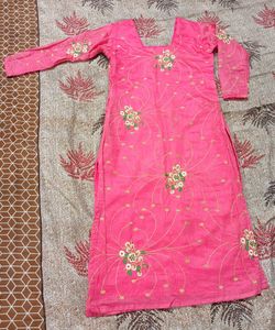 Pink Embroidered Kurti