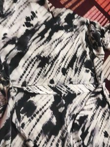 Stylish Black &amp; White Tie-Dye Tunic frock