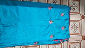 Embroidered Turquoise Fabric