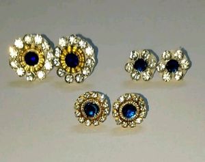 Eyer ring & Second Tops Jarkan Stone 3 pairs