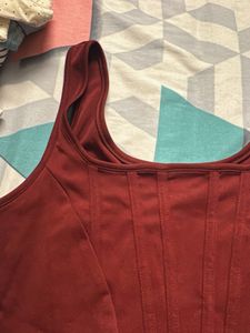 Chic Burgundy Corset Top