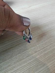 Sparkling Gemstone Hoop Earrings