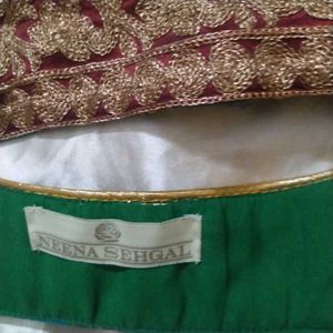 Purple brocade Lehenga saree By Neena Sehgal
