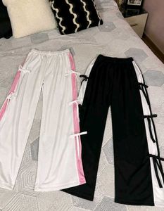 Trendy Wide Leg Tie-Up Pants