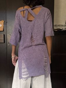 Distressed Knit Top