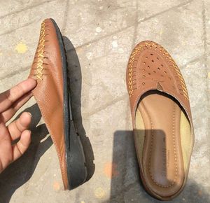 Comfortable Brown Faux Leather Slip-Ons