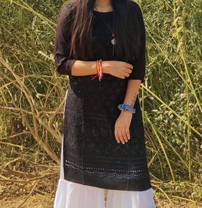 Elegant Black Chikankari Kurta