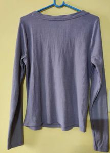 2 Tops Combo: Lavender Henley &amp; Maroon Turtle neck