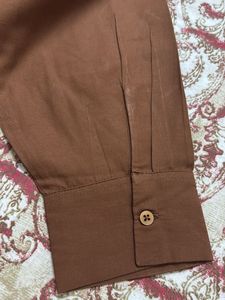 Stylish Brown Collared Shirt