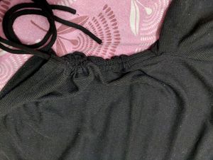 Zara Ribbed Crop Top Size 28 With Adjustable Cords