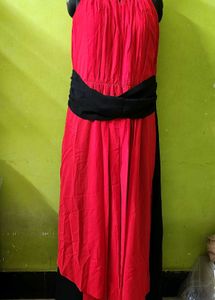 Elegant Red Maternity Gown
