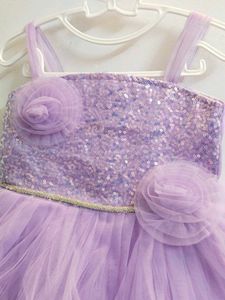 New Lavender Tulle Dress with Flower Accents
