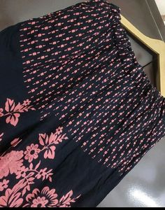 Black Lower Pyjama Pink Floral Print For 30 Waist