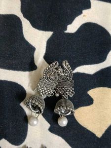 antique peacock jhumkas set of 2