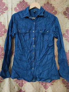 Blue Denim Button-Up Shirt