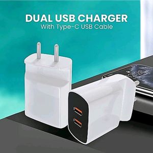 💥 Pack Of 2 Charger 2 Data Cable 1 Micro And 1 Type C Brand New Unused