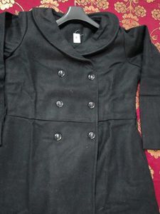 Elegant Black Double-Breasted Coat