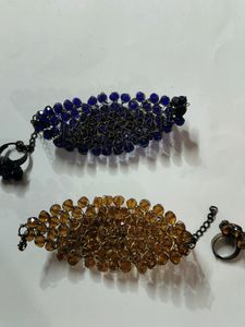 Blue And Yellow Bracelet An Ring