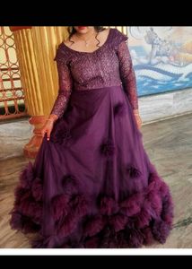 Elegant Purple Party Gown