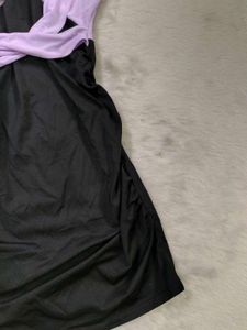 Lavender &amp; Black Cut-Out Dress