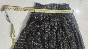 Elegant Black Skirt with Gold Embroidery