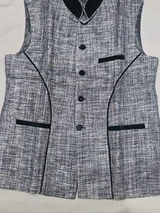 Men's Nehru Jacket - Classic Grey Tweed