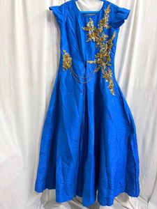 Royal Blue Embroidered Gown