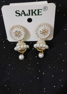 SAJKE Pearl Jhumka Earrings