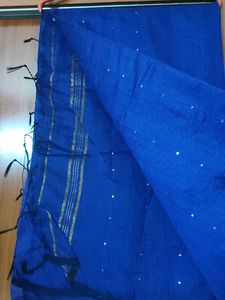 Elegant Royal Blue Embellished Saree