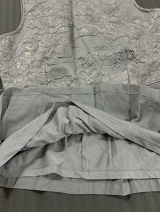Elegant Silver Lace Top