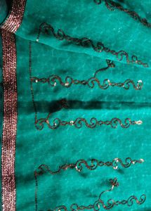 Chatpata 90's Teal Embroidered Silk Saree
