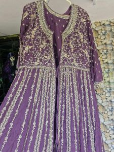 Designer Embroidered Jacket Style Palazzo Set