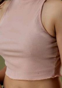 Crop high neck top