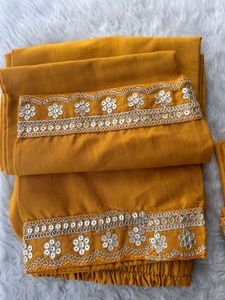 Elegant Mustard Kurta Set with Embellishments