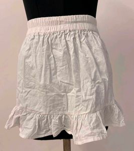 White Ruffle Mini Skirt