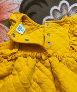 Mini Klub Yellow Cotton Quilted Baby Girl Dress