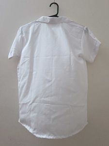 Classic White Short Sleeve Button-Up Shirt