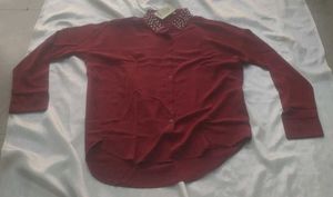 Chic Maroon Button-Up Shirt