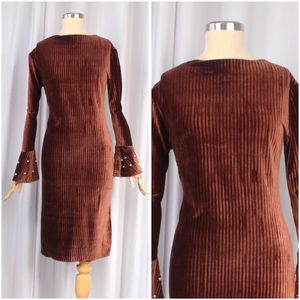 Korean Autumn Velvet Dress