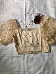 Sheer Butterfly Sleeve Top