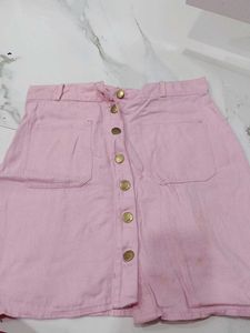 Pink Button Skirt