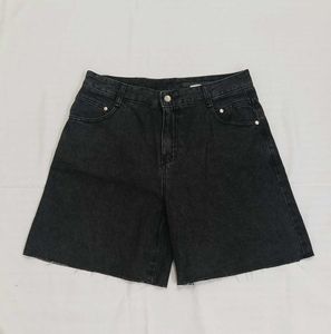 Black Knee-Length Denim Shorts