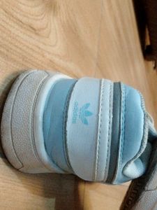Adidas White &amp; Blue Sneakers